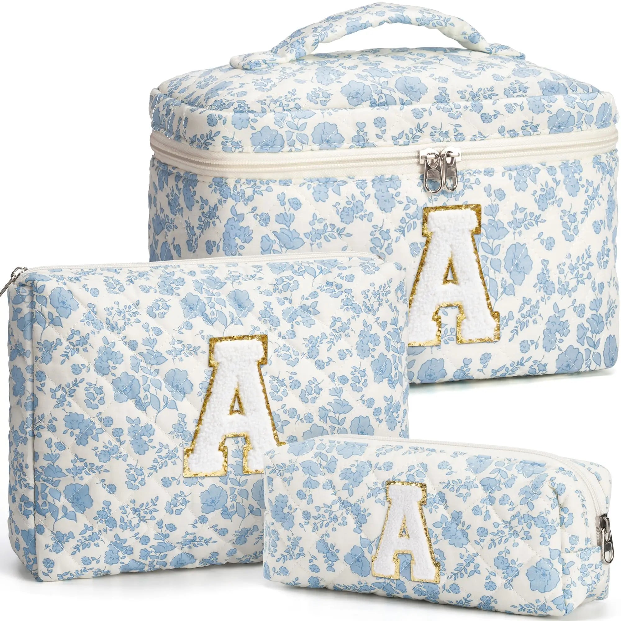 Cute Quilted Cotton Makeup Bag for Women Clean Vanilla Store
