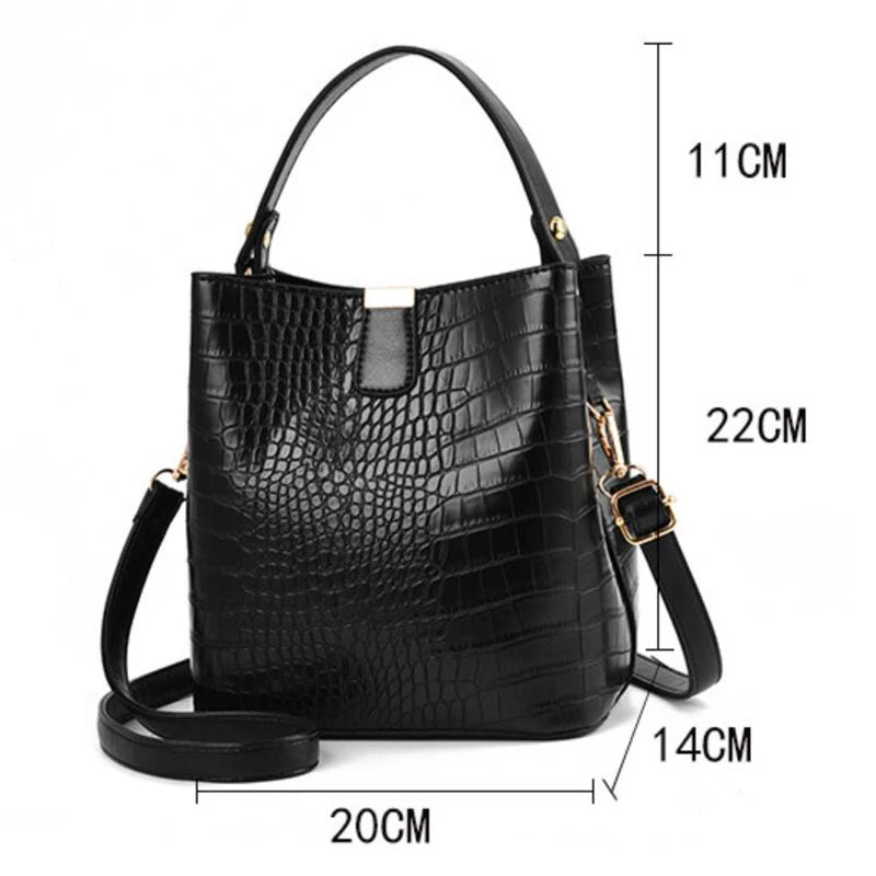 Yogodlns Retro Alligator Bucket Bags for Women Clean Vanilla Store