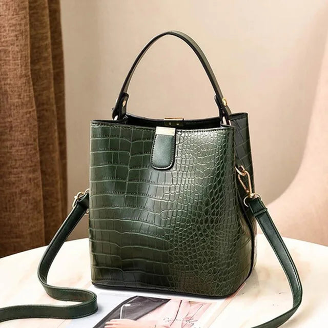 Yogodlns Retro Alligator Bucket Bags for Women Clean Vanilla Store