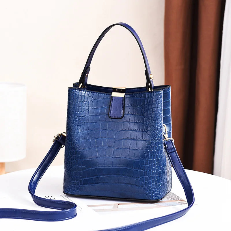 Yogodlns Retro Alligator Bucket Bags for Women Clean Vanilla Store