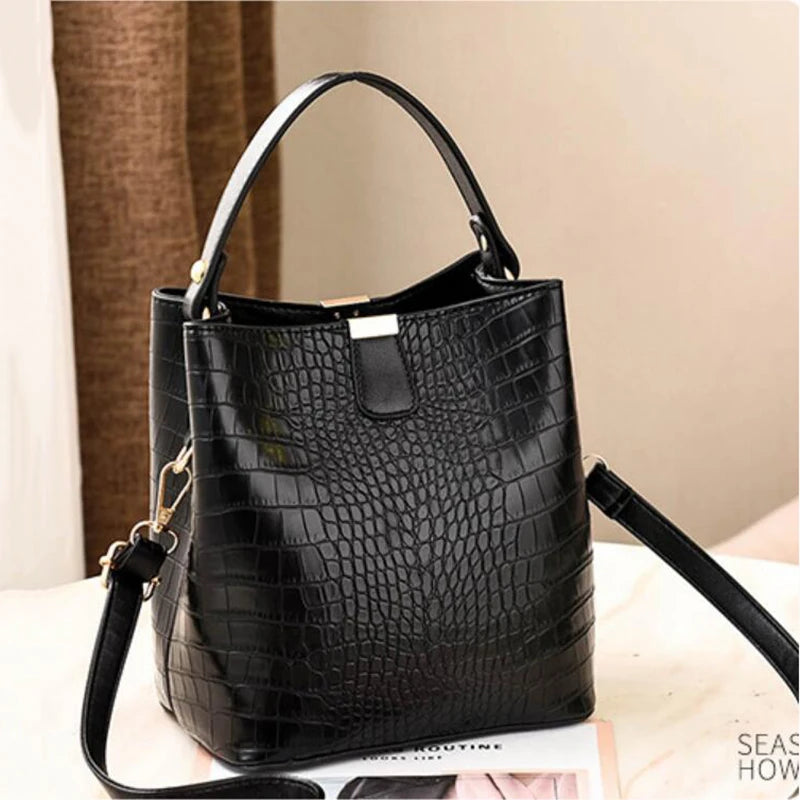 Yogodlns Retro Alligator Bucket Bags for Women Clean Vanilla Store