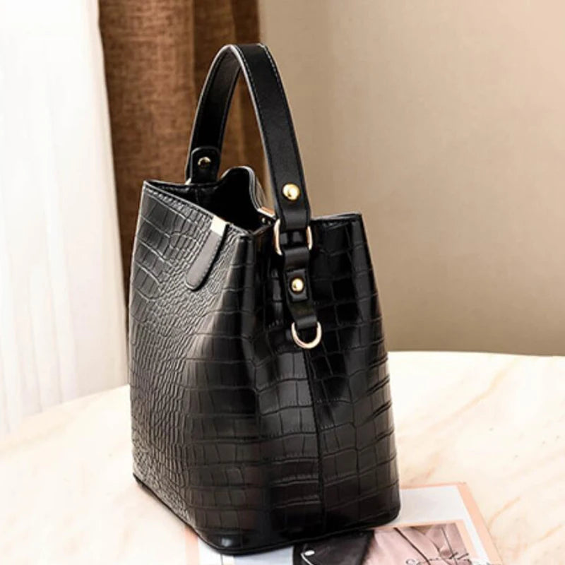 Yogodlns Retro Alligator Bucket Bags for Women Clean Vanilla Store
