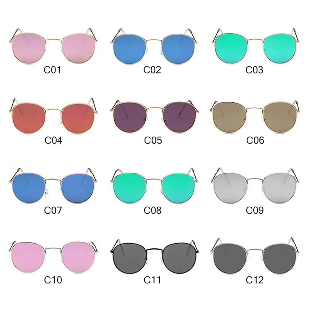 Vintage Round Sunglasses for Retro UV Protection Clean Vanilla Store