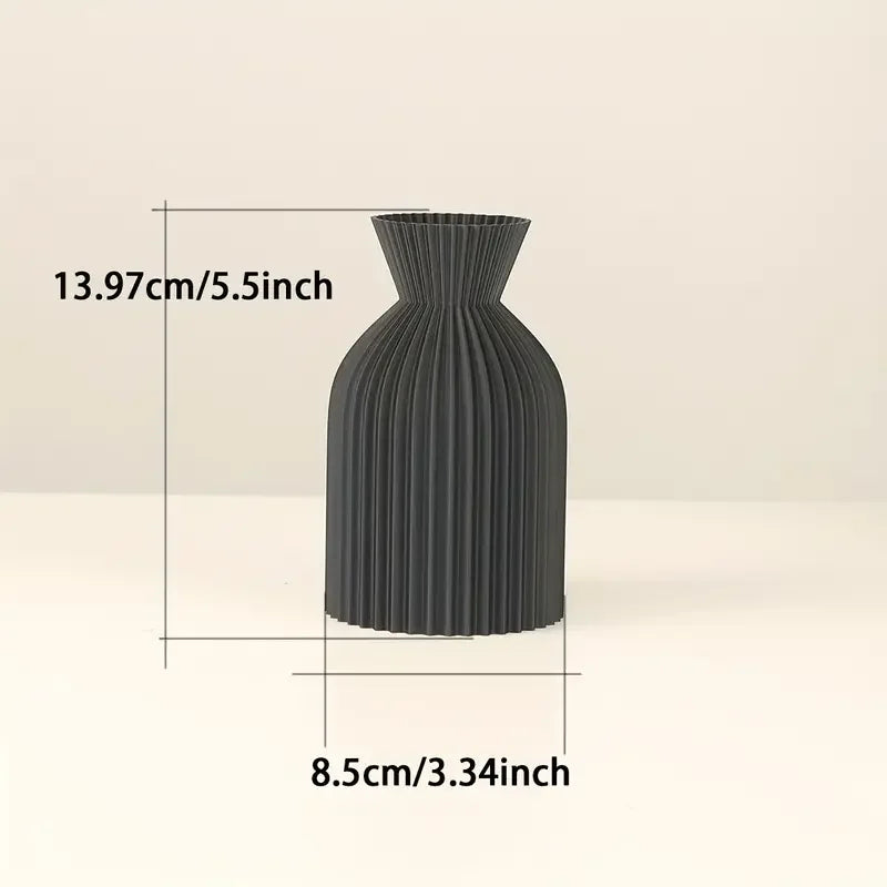 Elegant Black Plastic Vase - Boho Chic Centerpiece Clean Vanilla Store
