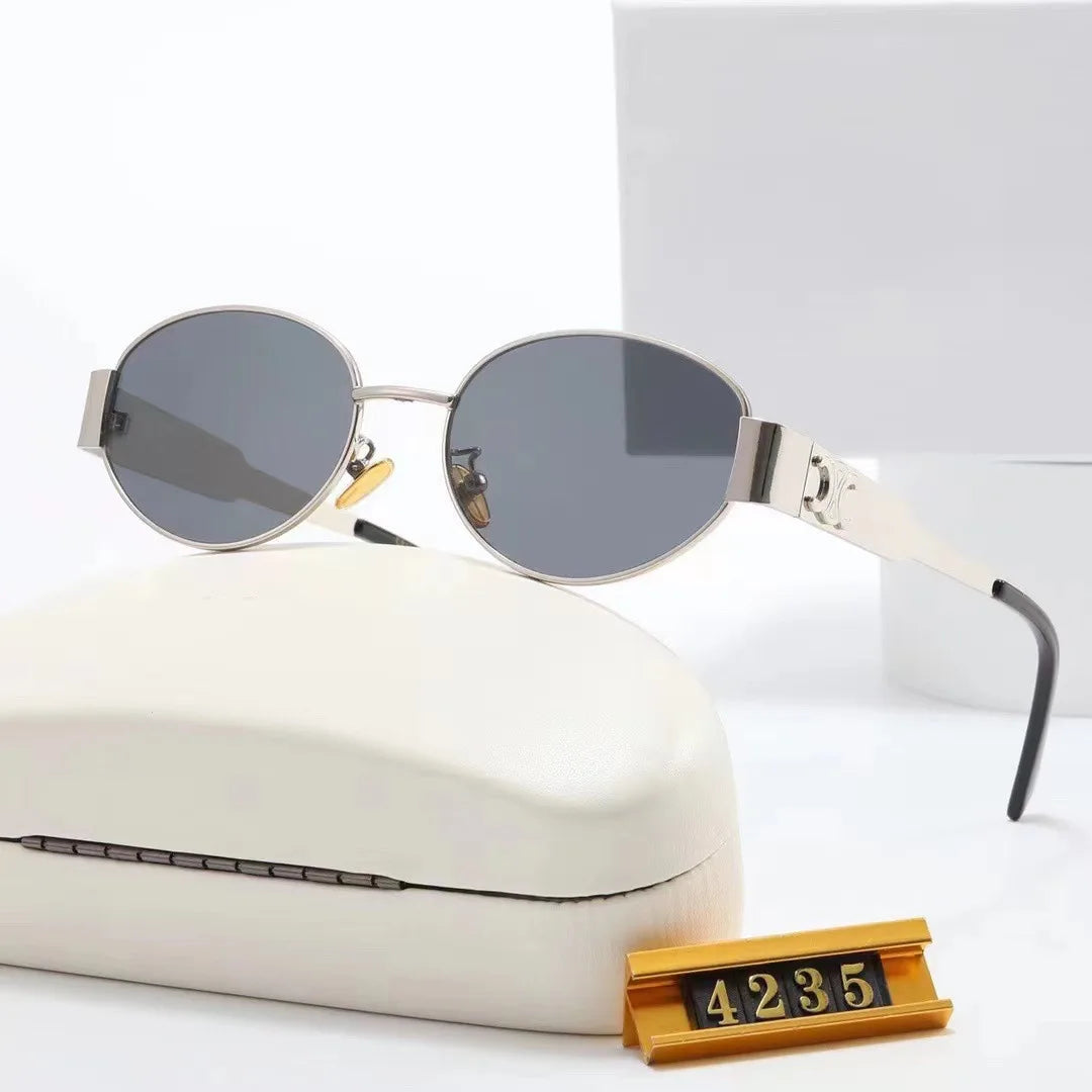 Stylish Unisex Oval Sunglasses Retro Shades for Summer Fun Clean Vanilla Store