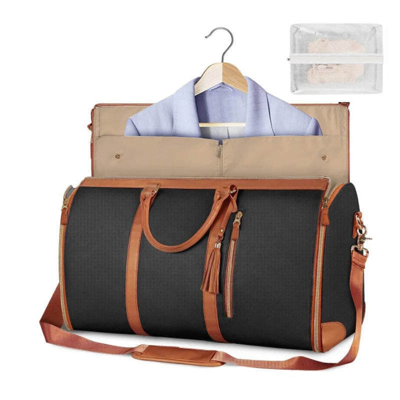 Large PU Leather Foldable Travel Duffel Bag Clean Vanilla Store