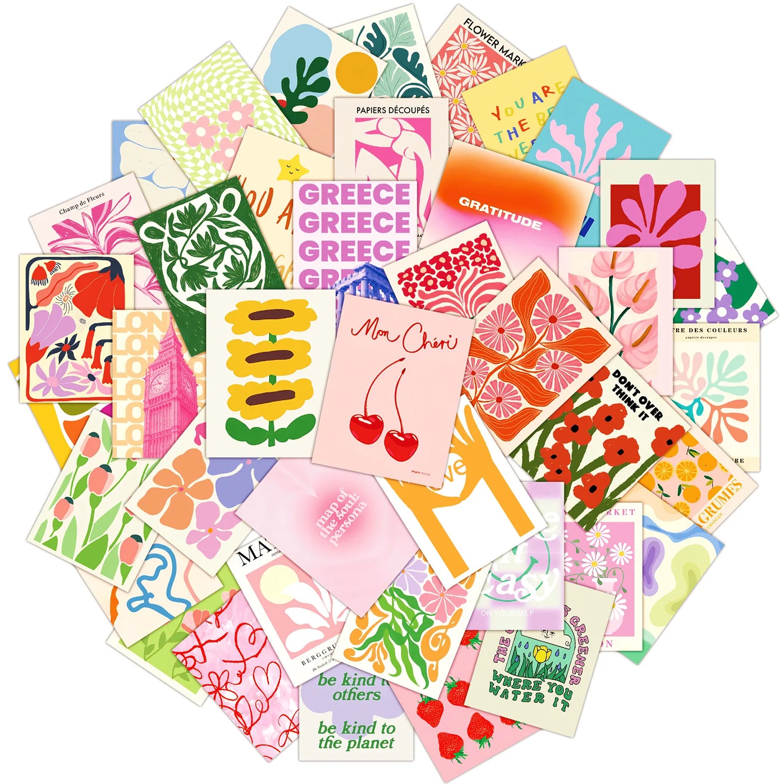 50pcs Inspirational Text Graffiti Stickers Pack Clean Vanilla Store