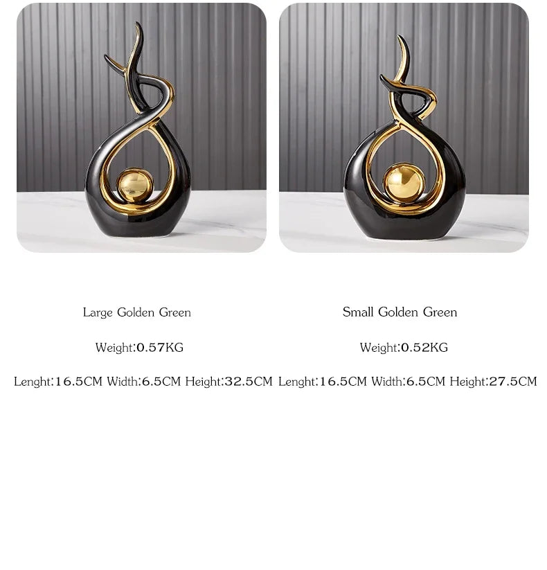 Light Luxury Modern Ceramic Abstract Sculpture Clean Vanilla Store
