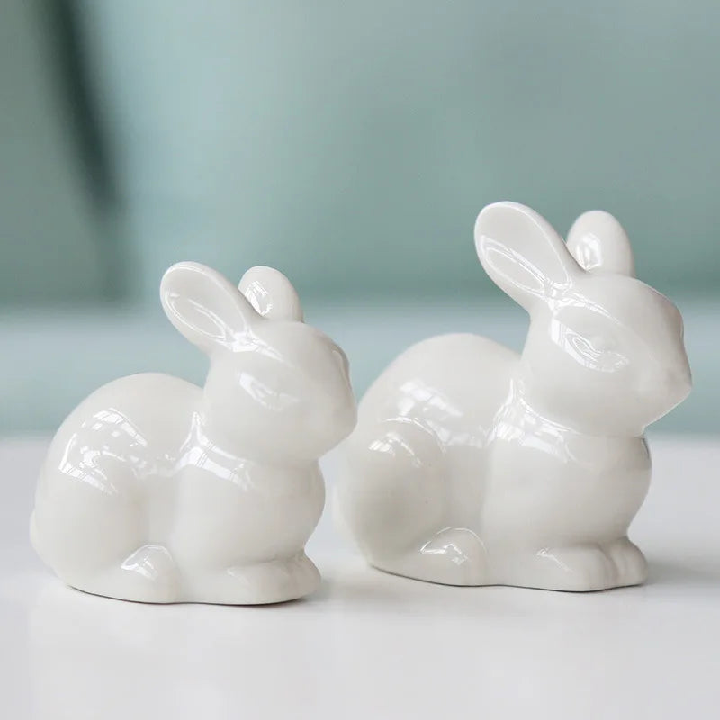 Charming Miniature Ceramic Rabbit Ornament Decor Clean Vanilla Store