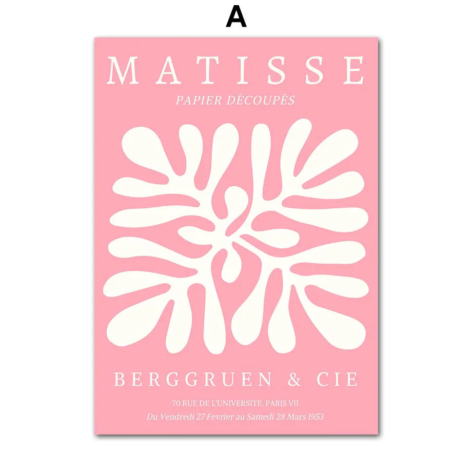 Matisse Woman Leaf Flower Drink Pink Canvas Art Clean Vanilla Store