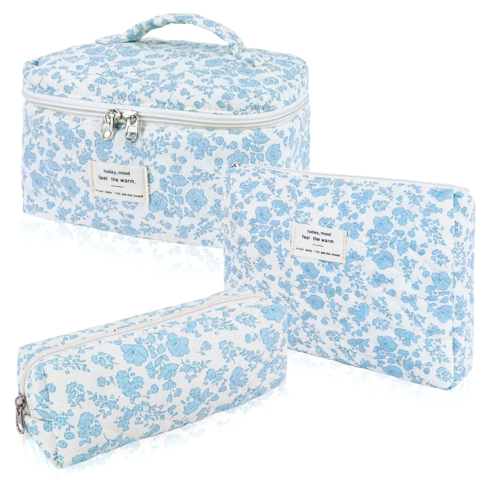 Cute Quilted Cotton Makeup Bag for Women Clean Vanilla Store