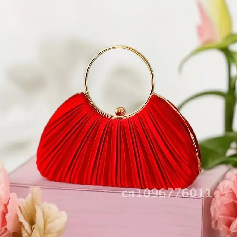 Women Satin Evening Top Handle Handbags - Party Bags Clean Vanilla Store