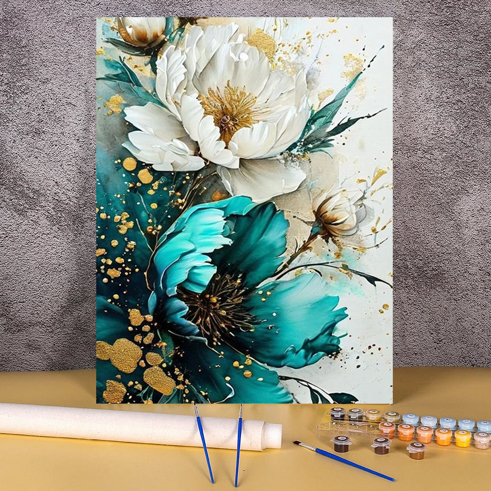 Modern Paint By Numbers Hydrangea Art Kit Clean Vanilla Store
