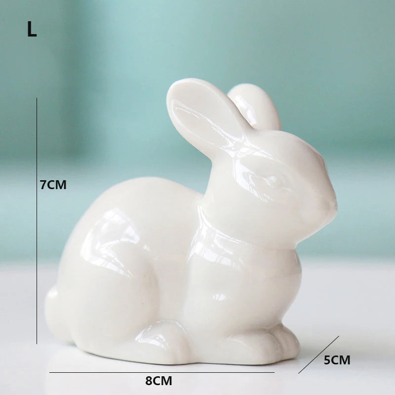 Charming Miniature Ceramic Rabbit Ornament Decor Clean Vanilla Store