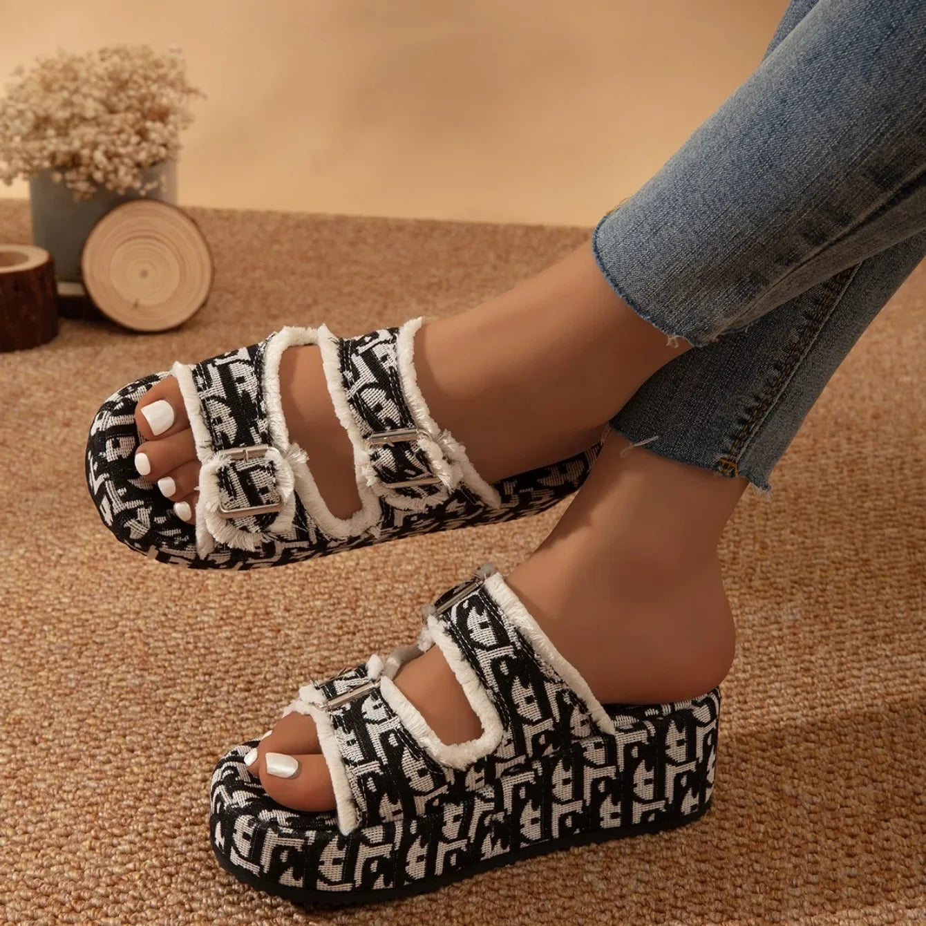 Luxury Platform Slides for Women - Big Size Clean Vanilla Store