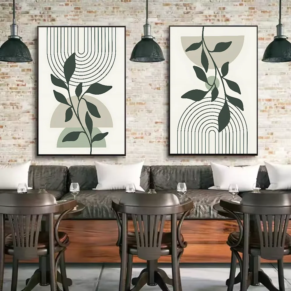 Green Leaf Geometry Line Matisse Art Print HD Clean Vanilla Store
