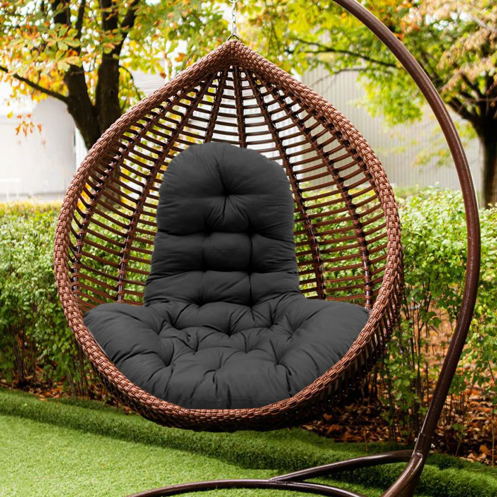 Hanging Egg Chair Thick Cushion Pad Black Comfort Clean Vanilla Store