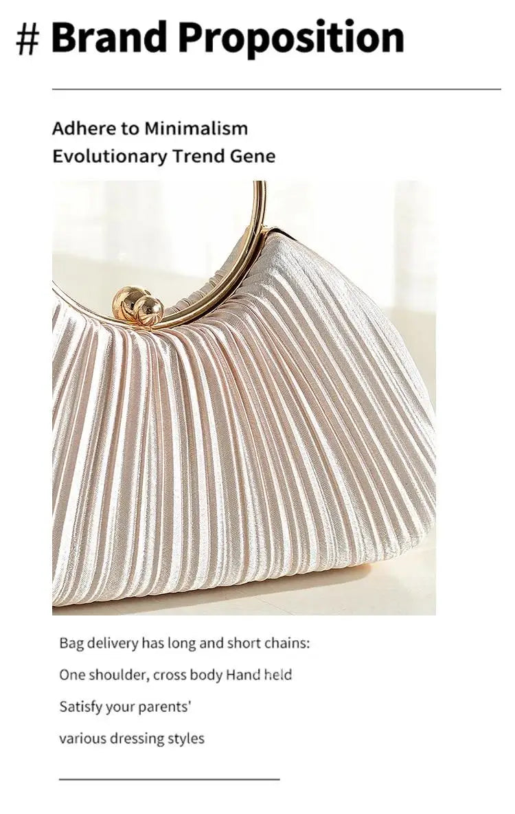 Women Satin Evening Top Handle Handbags - Party Bags Clean Vanilla Store