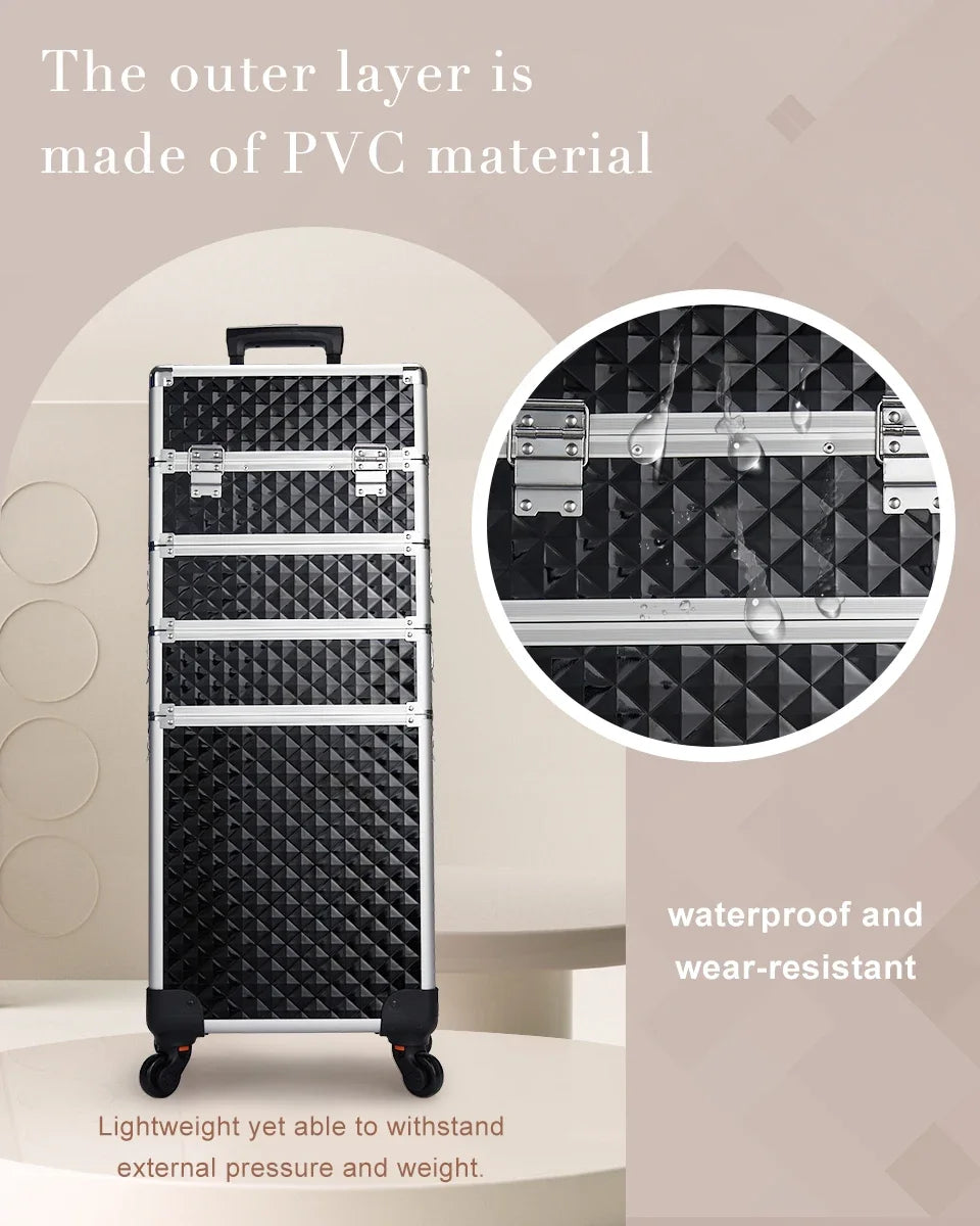 Detachable 4 in 1 Makeup Trolley Case on Wheels Clean Vanilla Store
