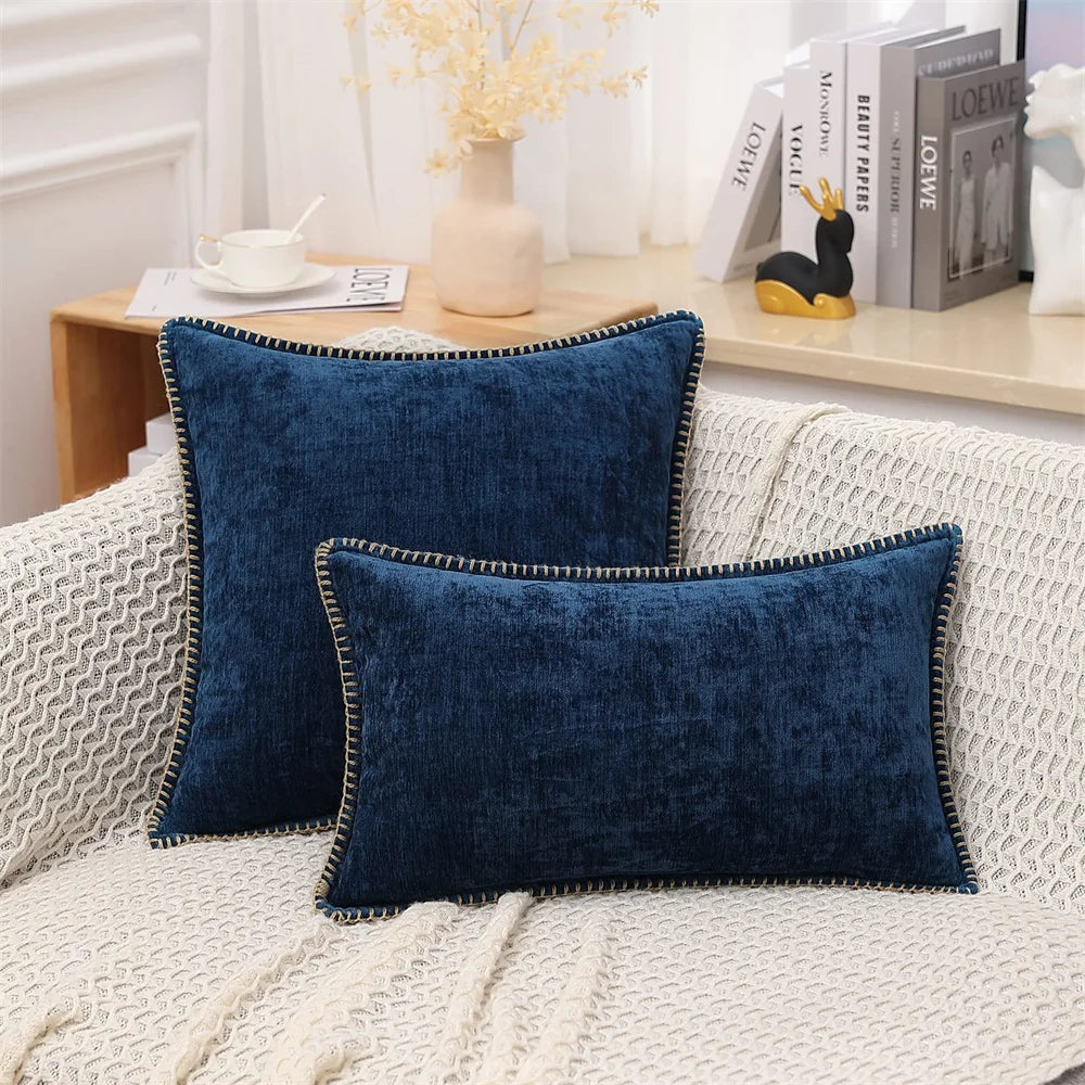 Olanly Chenille Cushion Cover 40x40cm Soft Luxury Clean Vanilla Store