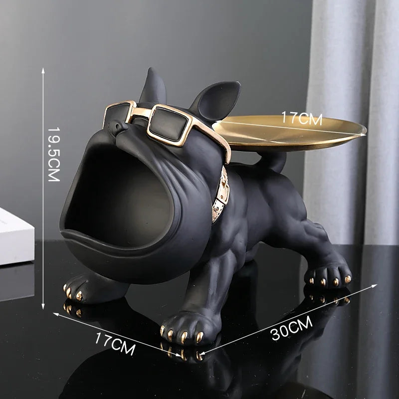 Charming 30cm Bulldog Figurine Dog Storage Box Clean Vanilla Store