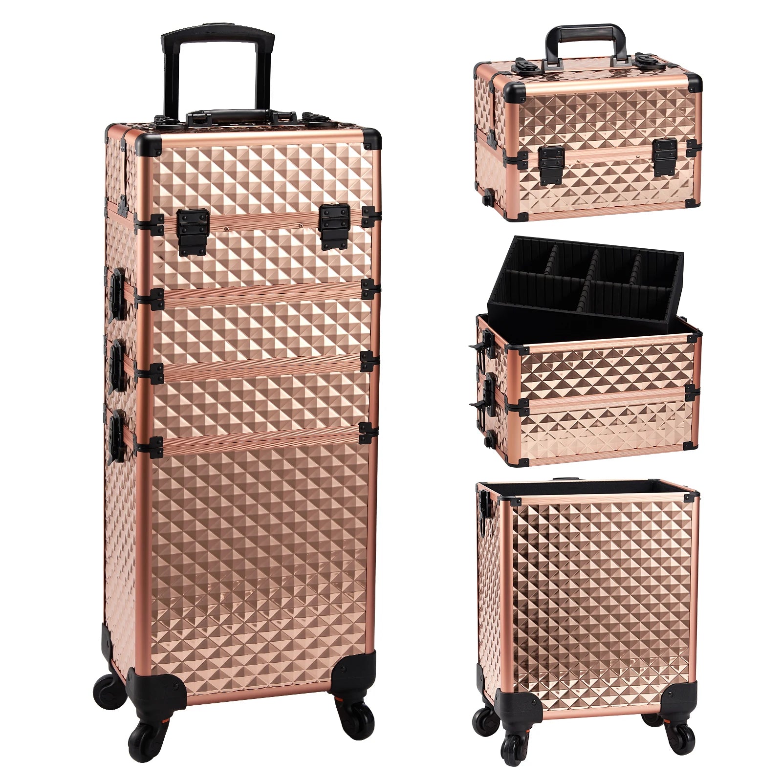 Detachable 4 in 1 Makeup Trolley Case on Wheels Clean Vanilla Store