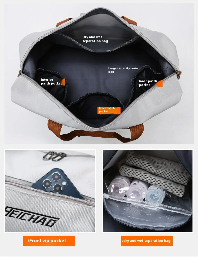 Large Capacity Travel Gym Bag Waterproof Design Clean Vanilla Store