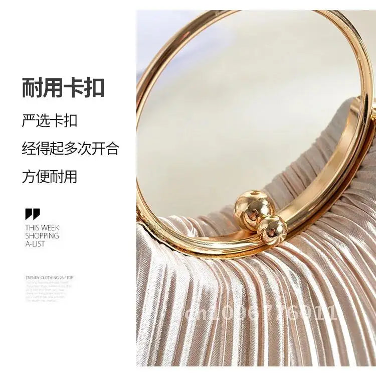 Women Satin Evening Top Handle Handbags - Party Bags Clean Vanilla Store