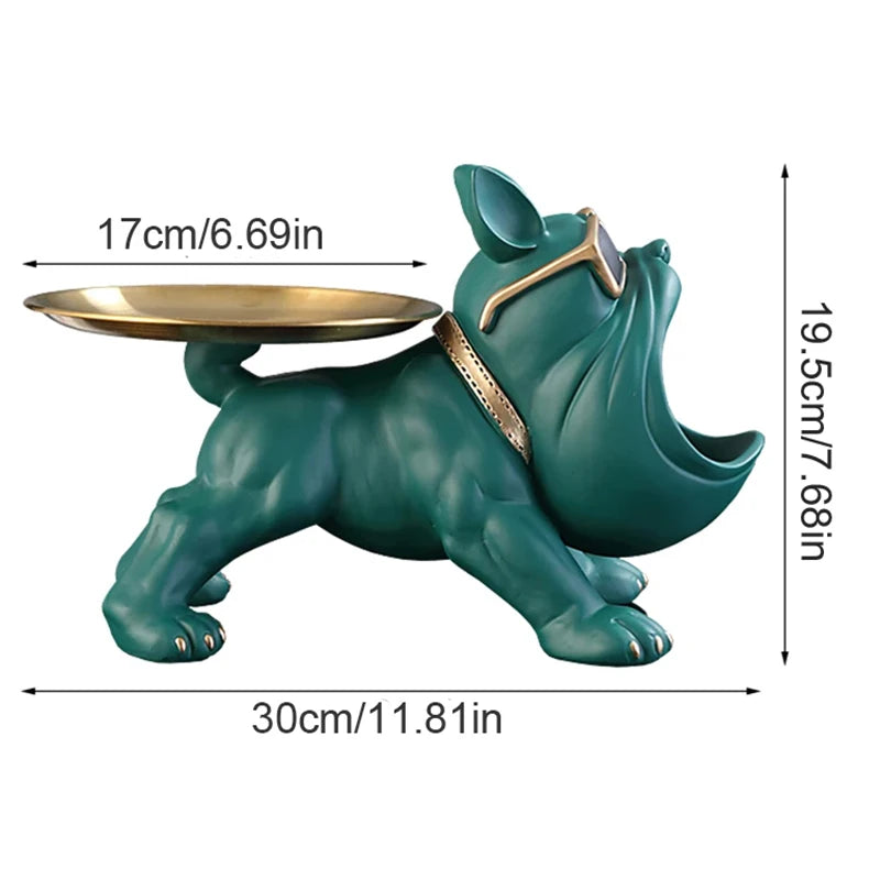 Charming 30cm Bulldog Figurine Dog Storage Box Clean Vanilla Store