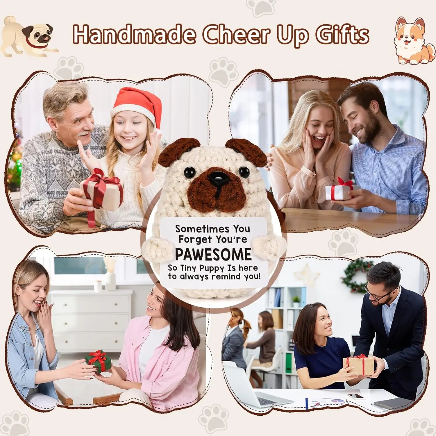 Funny Crochet Positive Energy Puppy Doll Gift Clean Vanilla Store