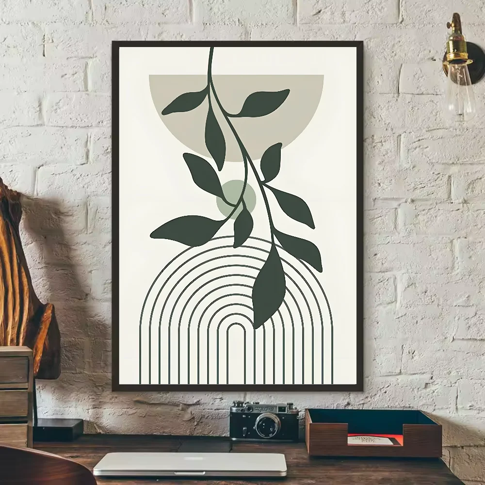 Green Leaf Geometry Line Matisse Art Print HD Clean Vanilla Store