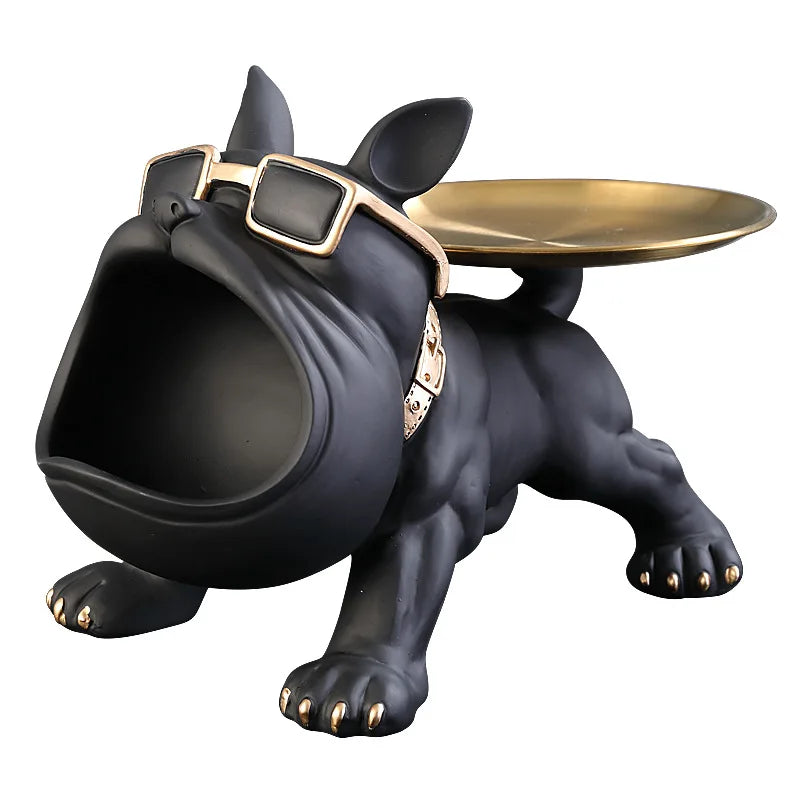 Charming 30cm Bulldog Figurine Dog Storage Box Clean Vanilla Store