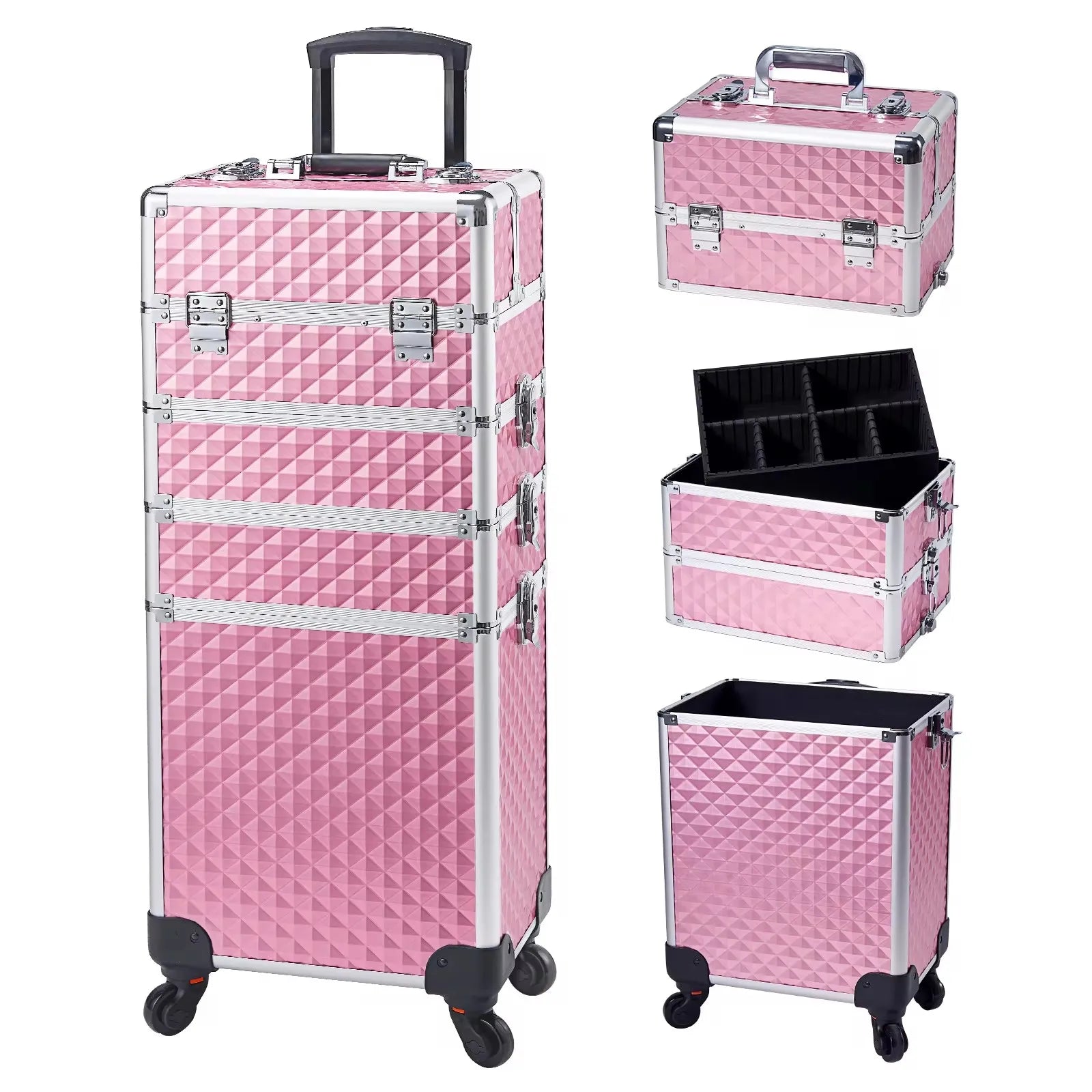 Detachable 4 in 1 Makeup Trolley Case on Wheels Clean Vanilla Store