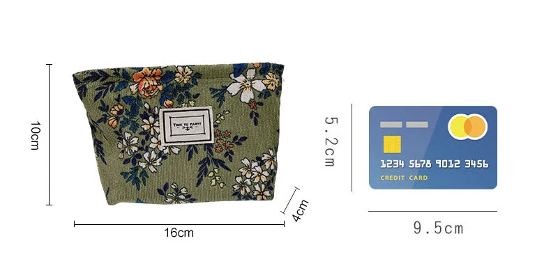 New Small Women's Cosmetic Bag with Floral Design Clean Vanilla Store