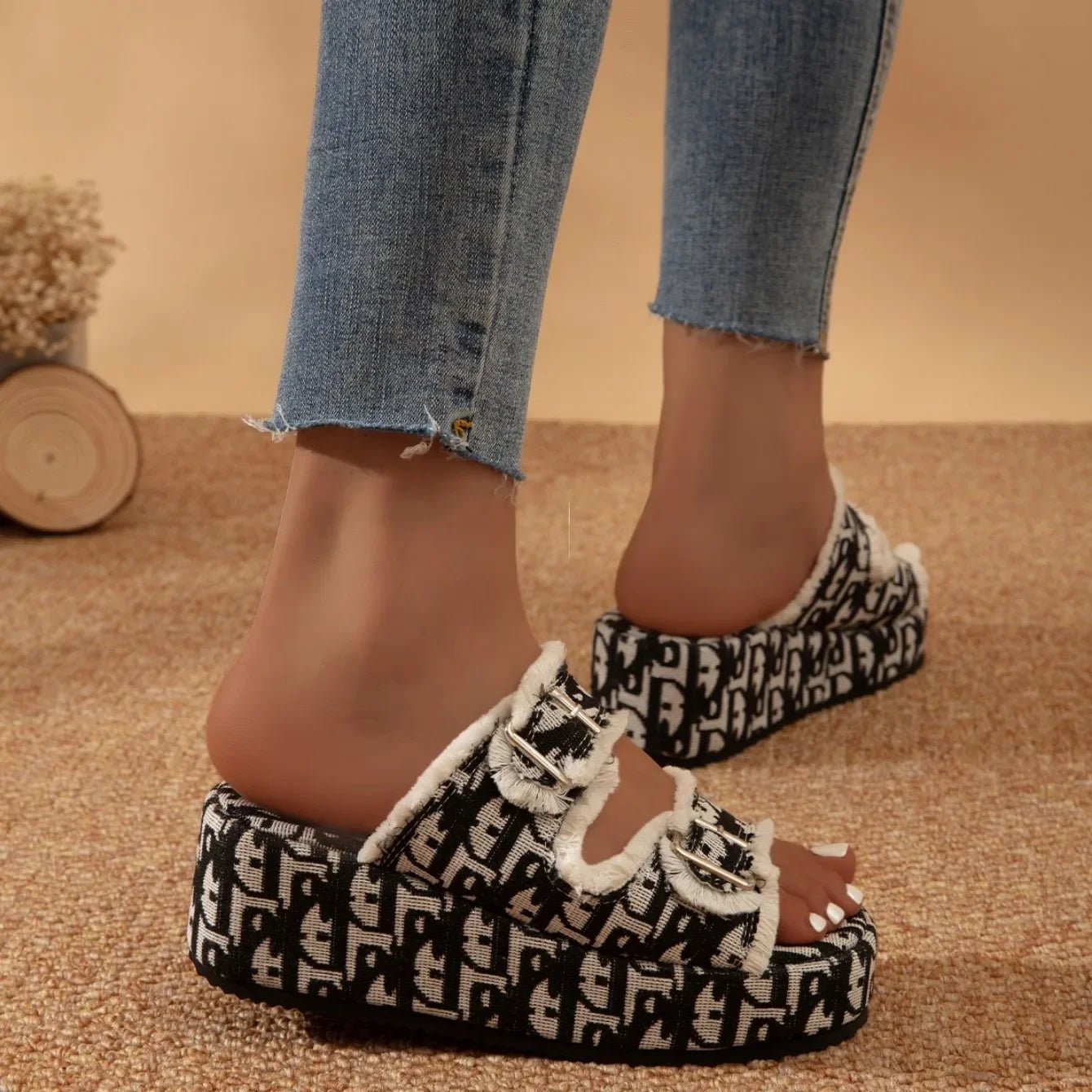 Luxury Platform Slides for Women - Big Size Clean Vanilla Store
