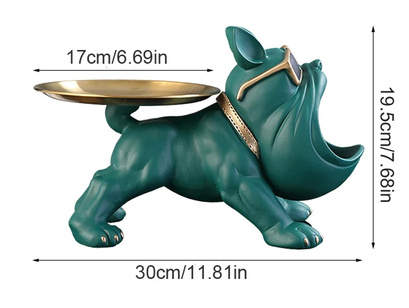 Charming 30cm Bulldog Figurine Dog Storage Box Clean Vanilla Store