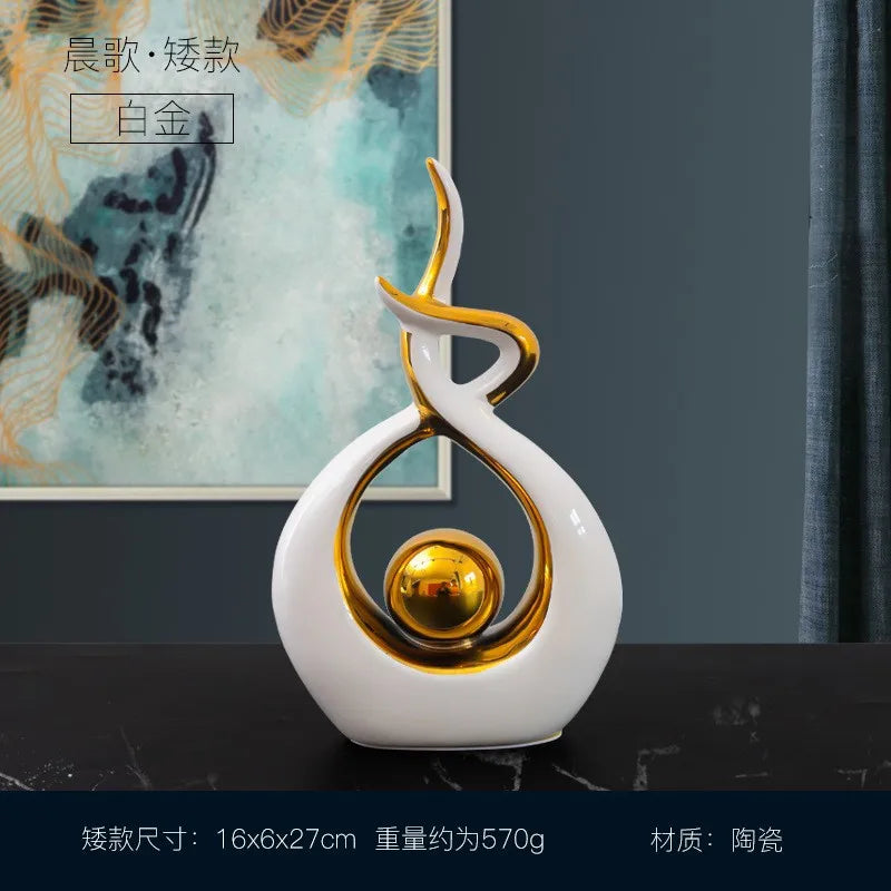 Nordic Luxury Abstract Living Room Statue Gift Clean Vanilla Store