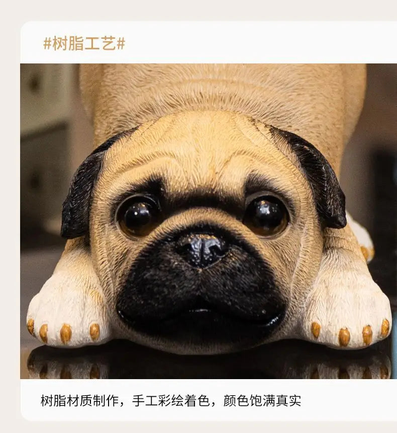 Creative Pug Statue Tray for Keys and Candy Clean Vanilla Store