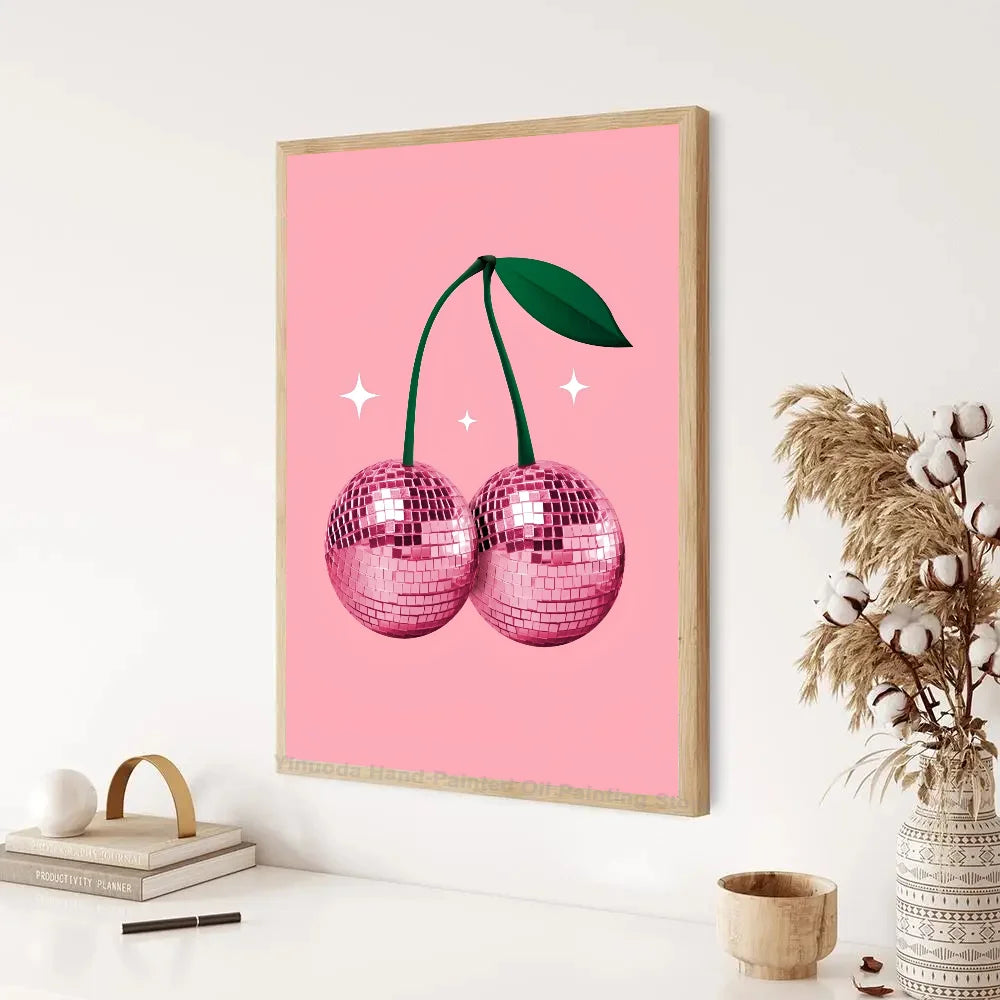 Trendy Watercolor Pink Bows Poster Art Decor Clean Vanilla Store