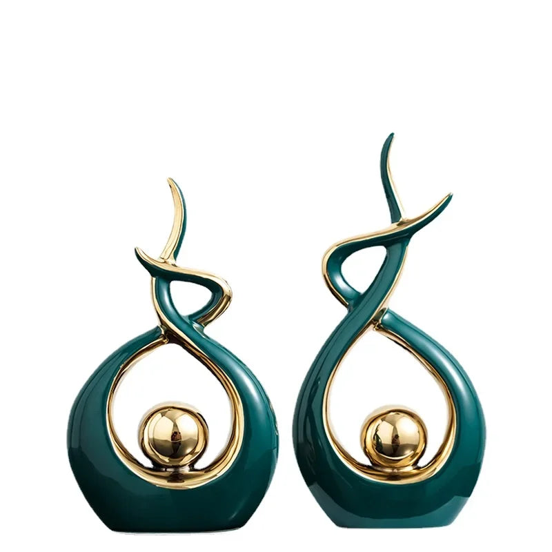 Light Luxury Modern Ceramic Abstract Sculpture Clean Vanilla Store