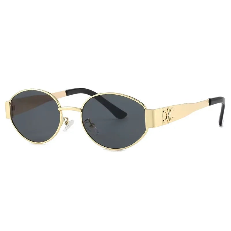 Stylish Unisex Oval Sunglasses Retro Shades for Summer Fun Clean Vanilla Store