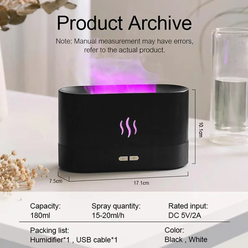 Vissko Aroma Flame Diffuser 180ML with Night Light Clean Vanilla Store