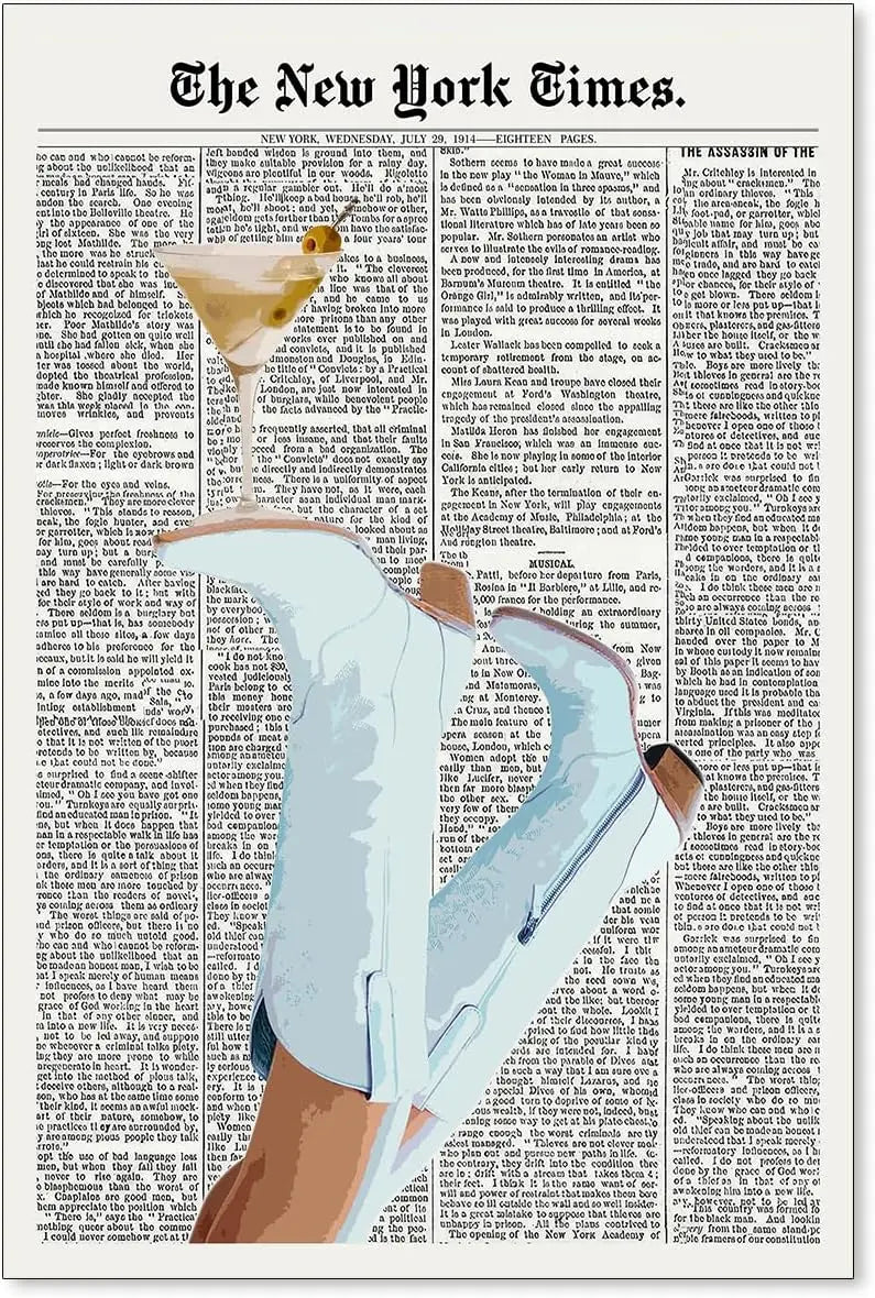 Vintage Trendy Newspaper Wall Art Canvas Decor Clean Vanilla Store