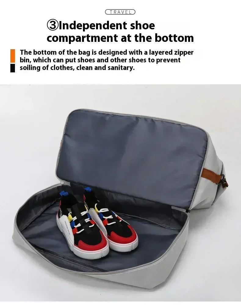 Large Capacity Travel Gym Bag Waterproof Design Clean Vanilla Store