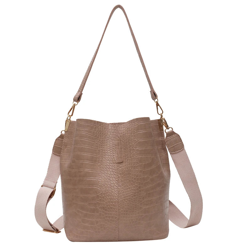 Vintage Crocodile Pattern Crossbody Bag for Women Clean Vanilla Store
