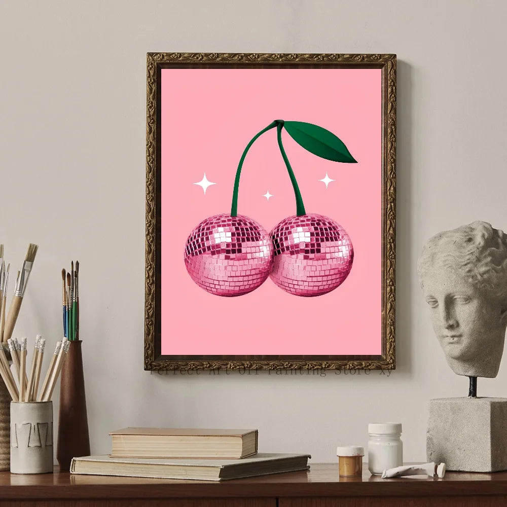 Trendy Watercolor Pink Bows Poster Art Decor Clean Vanilla Store