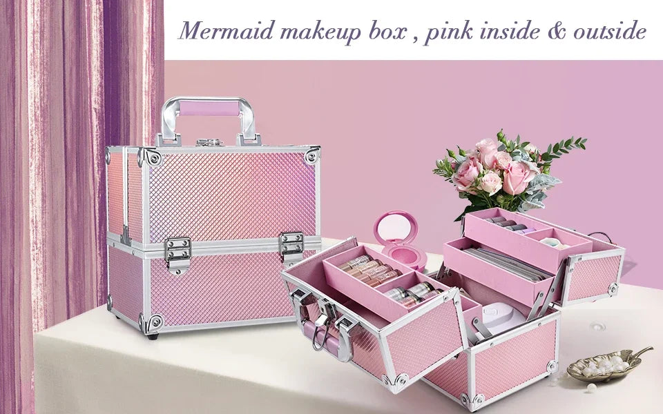 Makeup Case Portable Travel Organizer for Women Clean Vanilla Store