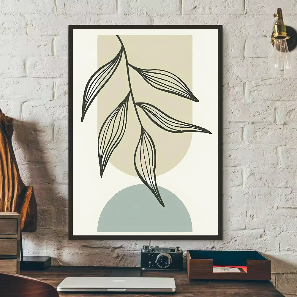 Green Leaf Geometry Line Matisse Art Print HD Clean Vanilla Store