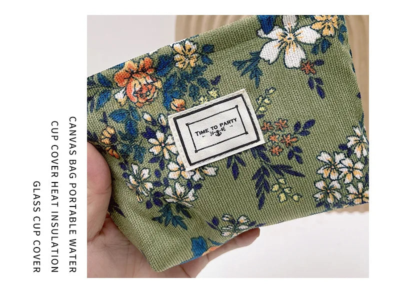 New Small Women's Cosmetic Bag with Floral Design Clean Vanilla Store