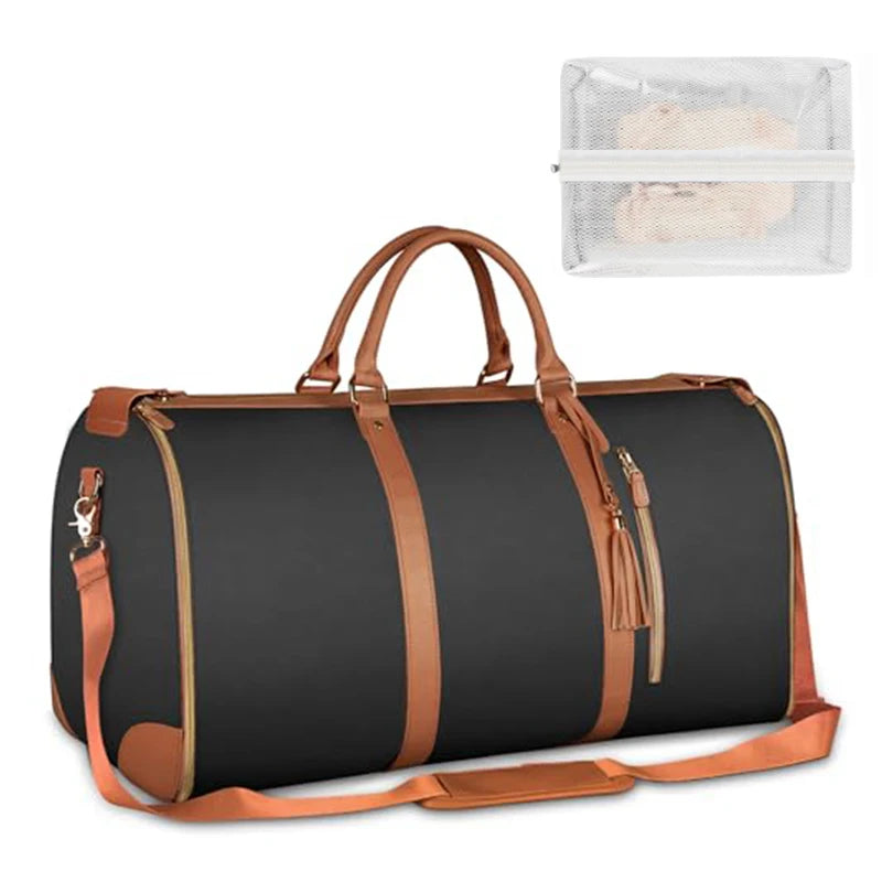 Large PU Leather Foldable Travel Duffel Bag Clean Vanilla Store